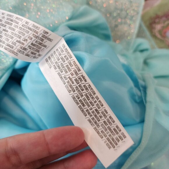 Disney Store Frozen Queen Elsa Glitter Sequin Blue Halloween Costume Dress 9/10 - Picture 9 of 11
